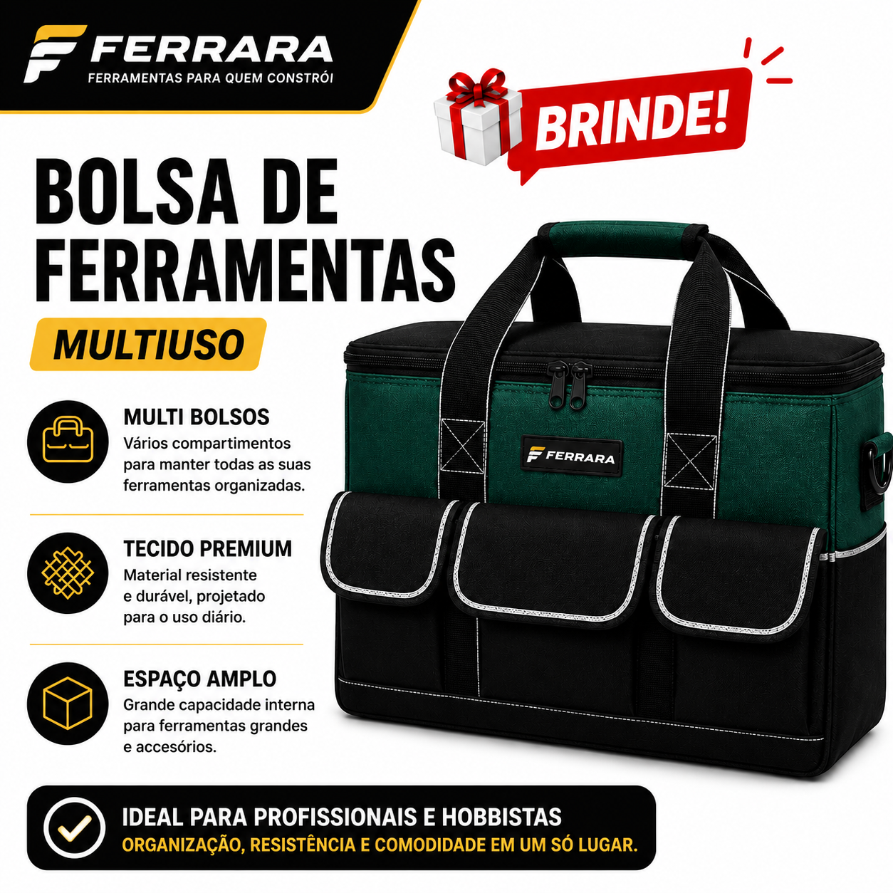 Mini Motosserra Elétrica Portátil + 4 Baterias e Bolsa de Ferramentas Grátis