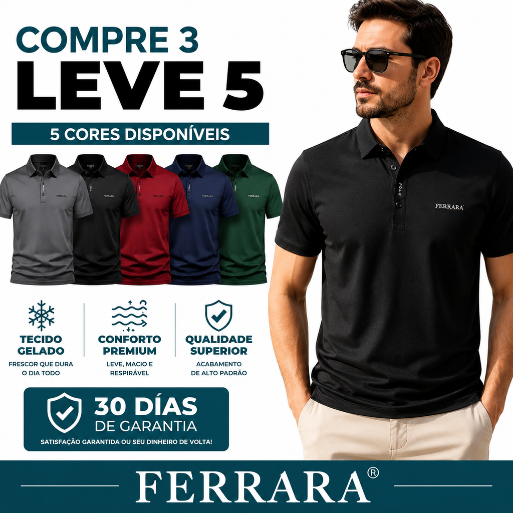 [Leve 5 e Pague 3] Camisa Masculina Luxury em Tecido Premium Gelado | Visual Moderno